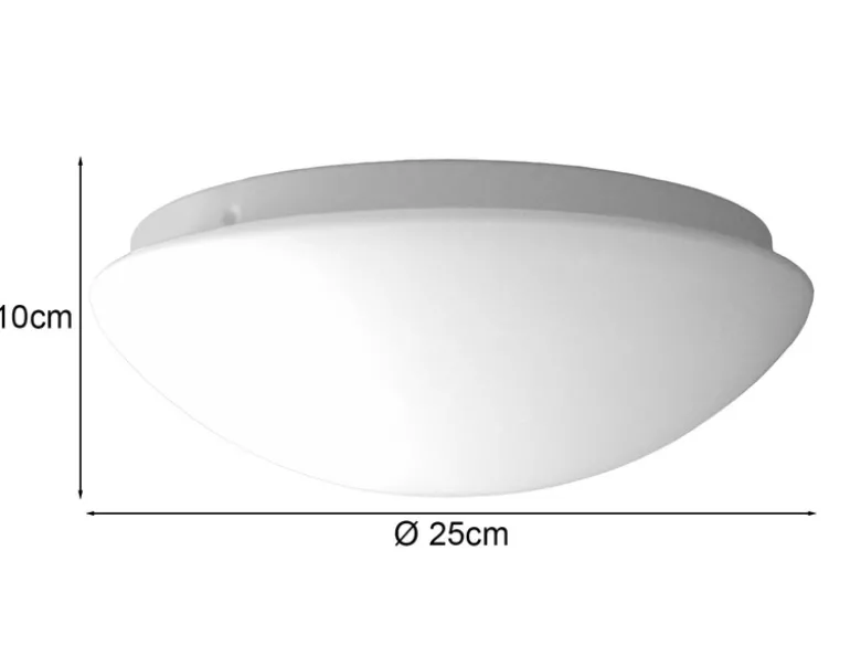 Deckenleuchte / Deckenschale rund, Opalglas matt, Ø 25cm
