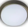 Deckenleuchte / Deckenschale, Opalglas matt, Dekorring Altmessing, Ø 45cm