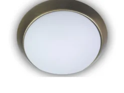 Deckenleuchte / Deckenschale, Opalglas matt, Dekorring Altmessing, Ø 40cm