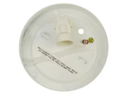 Deckenleuchte / Deckenschale rund, Opalglas matt, Dekorring Chrom, Ø 25cm
