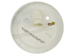 Deckenleuchte / Deckenschale, Opalglas matt, Dekorring Messing poliert, Ø 25cm