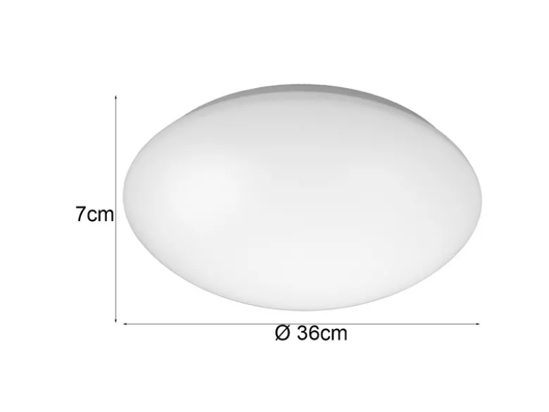 Deckenleuchte / Deckenschale rund, Kunststoff opalweiß, Ø 36 cm