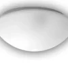 Deckenleuchte / Deckenschale rund, Glas Weiß mit Klarrand, Ø 35cm
