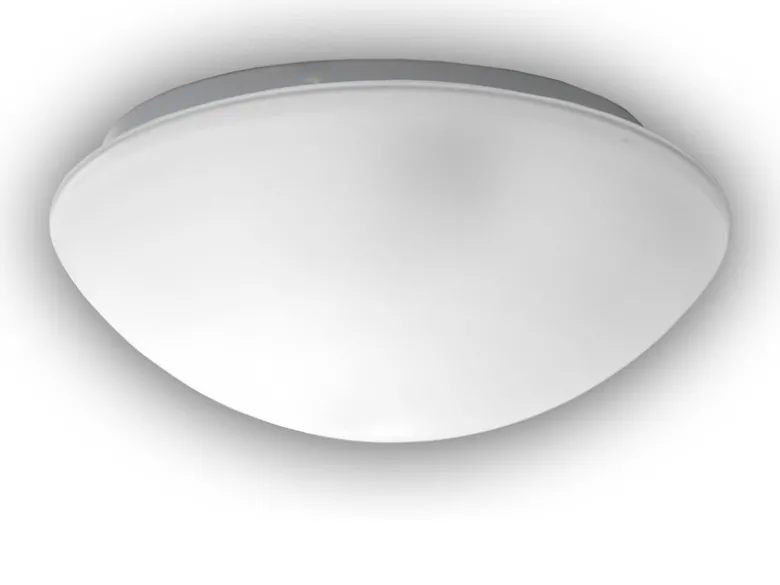 Deckenleuchte / Deckenschale rund, Glas Weiß mit Klarrand, Ø 35cm