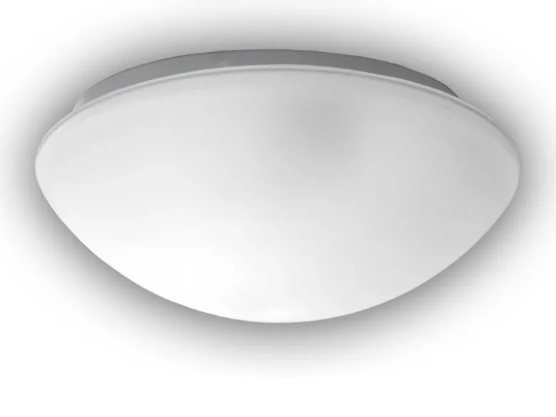 Deckenleuchte / Deckenschale rund, Glas Weiß mit Klarrand, Ø 20cm