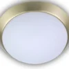 Deckenleuchte / Deckenschale, Opalglas matt, Dekorring Messing matt, Ø 45cm
