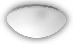 Deckenleuchte / Deckenschale rund, Glas Weiß mit Klarrand, Ø 25cm