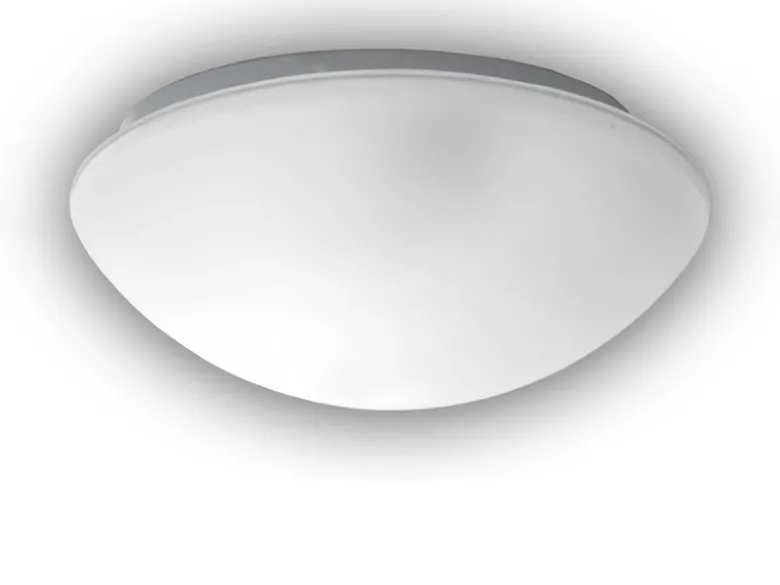 Deckenleuchte / Deckenschale rund, Glas Weiß mit Klarrand, Ø 25cm