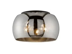 Deckenleuchte DIMA rund aus Rauchglas Industrial, Ø 40cm
