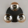 Deckenleuchte DIVINA rund mit 3 Glas Lampenschirmen Bernsteinfarbig, Ø 39cm
