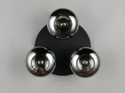 Deckenleuchte DIVINA rund mit 3 Rauchglas Lampenschirmen, Ø 39cm