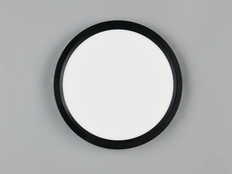 Deckenleuchte DRACO Schwarz ultraflach LED dimmbar & Lichtfarbe einstellbar 23cm