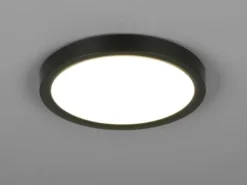 Deckenleuchte DRACO Schwarz ultraflach LED dimmbar & Lichtfarbe einstellbar 23cm