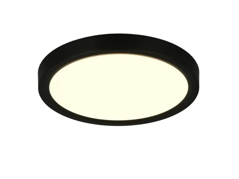 Deckenleuchte DRACO Schwarz ultraflach LED dimmbar & Lichtfarbe einstellbar 23cm