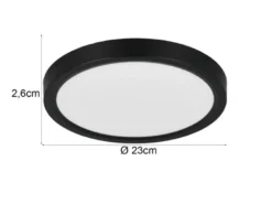 Deckenleuchte DRACO Schwarz ultraflach LED dimmbar & Lichtfarbe einstellbar 23cm