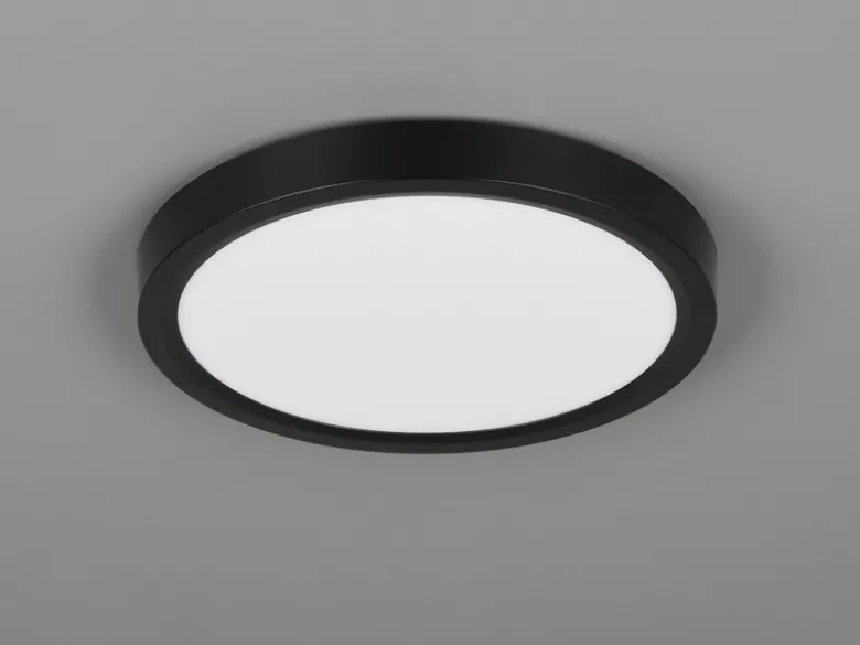 Deckenleuchte DRACO Schwarz ultraflach LED dimmbar & Lichtfarbe einstellbar 23cm