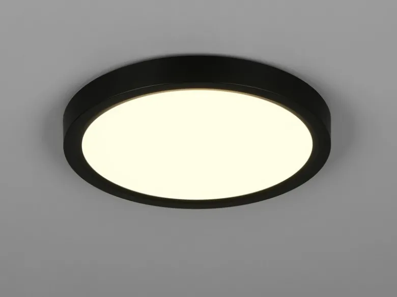 Deckenleuchte DRACO Schwarz ultraflach LED dimmbar & Lichtfarbe einstellbar 23cm