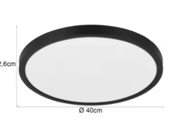 Deckenleuchte DRACO Schwarz ultraflach LED dimmbar & Lichtfarbe einstellbar 40cm
