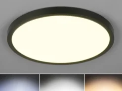 Deckenleuchte DRACO Schwarz ultraflach LED dimmbar & Lichtfarbe einstellbar 40cm