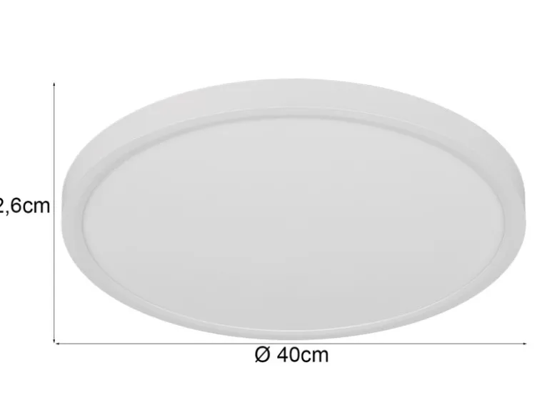 Deckenleuchte DRACO Weiß ultraflach LED dimmbar & Lichtfarbe einstellbar 40cm