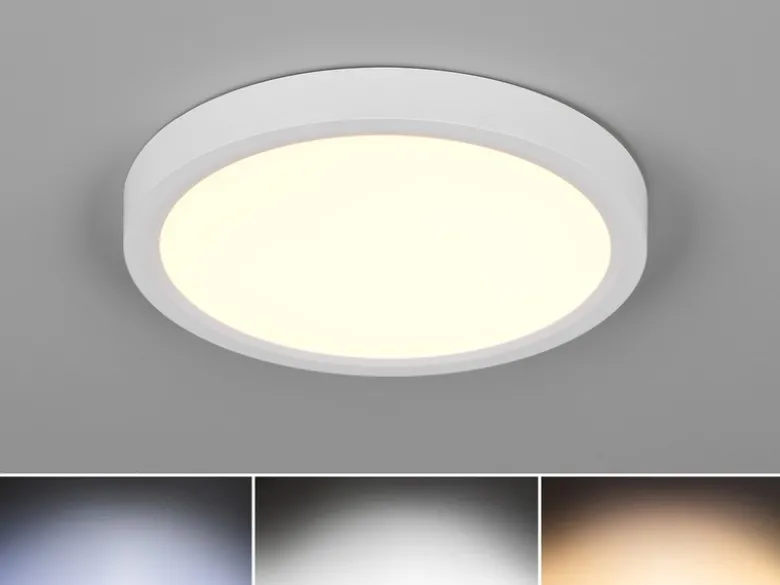 Deckenleuchte DRACO Weiß ultraflach LED dimmbar & Lichtfarbe einstellbar Ø 23cm