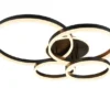 Deckenleuchte DRAKE Fernbedienung 4 LED Ringe dimmbar, Schwarz B: 80cm