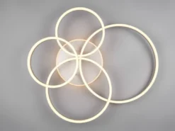 Deckenleuchte DRAKE Silber Fernbedienung 4 LED Ringe dimmbar B: 80cm