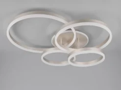 Deckenleuchte DRAKE Silber Fernbedienung 4 LED Ringe dimmbar B: 80cm