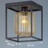 Deckenleuchte 1-flammig Lamellen Lampenschirm Gold, Quadrat 23cm