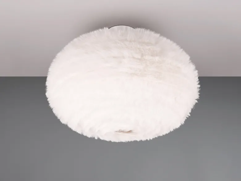 Deckenleuchte FURRY mit Kugel Lampenschirm aus Plüsch, Ø 50cm