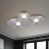 Deckenleuchte GRAVITY flach, 3 Scheiben mit LED Ringen, Alu gebürstet, B: 69cm