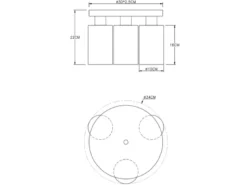 Deckenleuchte HADERA mit 3 Rauchglas Lampenschirmen Metall Schwarz, Ø 34cm