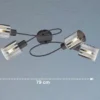 Deckenleuchte ISKA 4-flammig Schwarz mit Rauchglas, Breite 79cm