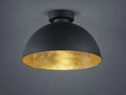 Deckenleuchte JIMMY mit Metall Lampenschirm Schwarz & Gold, Ø 31cm