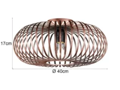 Deckenleuchte JOHANN Gitter Lampenschirm Metall Kupfer antik Ø 40cm