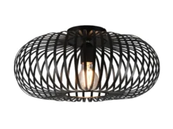 Deckenleuchte JOHANN Gitter Lampenschirm Metall in Schwarz, Ø 40cm