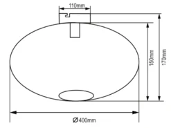 Deckenleuchte JOHANN Gitter Lampenschirm Metall in Schwarz, Ø 40cm