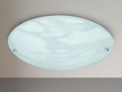 Deckenleuchte LANA mit Glas Lampenschirm Weiß Alabaster, Ø 25cm