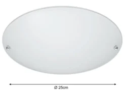 Deckenleuchte LANA mit Glas Lampenschirm Weiß matt, Ø 25cm