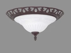 Deckenleuchte Landhausstil Rostoptik mit Glasschirm Weiß & E27 LED Ø 38cm