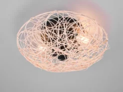 Deckenleuchte LOVIS Rattan Geflecht Natur im Boho Stil, Ø 40cm