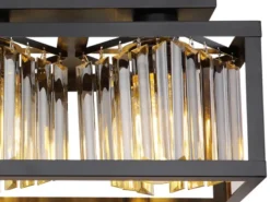 Deckenleuchte MATHILDE mit Rauchglas Kristallen 3-flammig, Breite 51cm