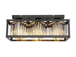 Deckenleuchte MATHILDE mit Rauchglas Kristallen 3-flammig, Breite 51cm
