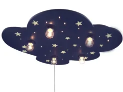 Deckenleuchte mit fluoreszierenden Sternen & Schlummerlicht, WOLKE XXL