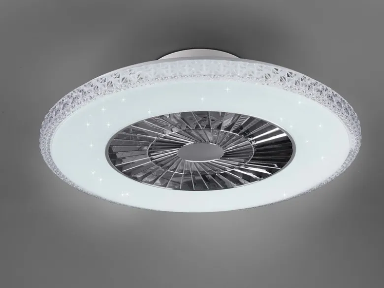 Deckenleuchte mit Ventilator dimmbar Fernbedienung & Wandhalterung Ø60cm