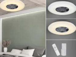 Deckenleuchte mit Ventilator 59cm Fernbedienung, dimmbar, Sternenhimmel