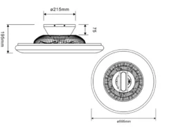 Deckenleuchte mit Ventilator 59cm Fernbedienung, dimmbar, Sternenhimmel
