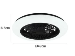 Deckenleuchte mit Ventilator STRALSUND Fernbedienung Sternenhimmel, Ø 50cm