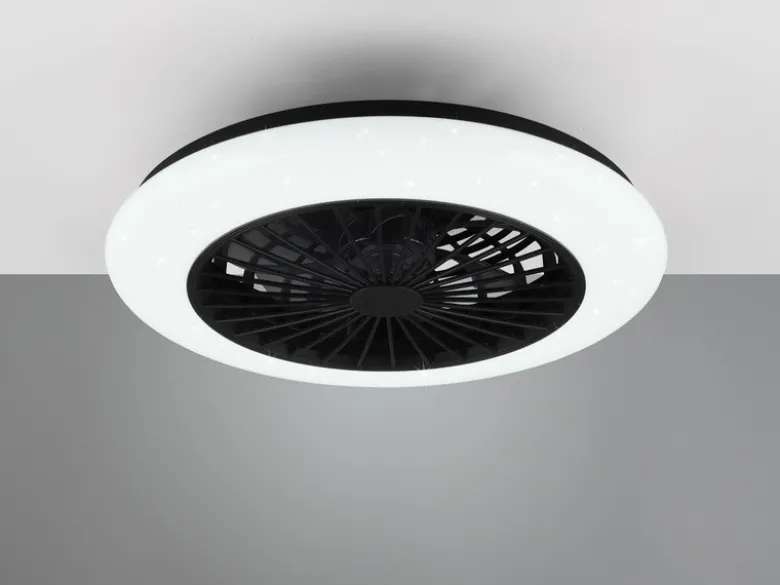 Deckenleuchte mit Ventilator STRALSUND Fernbedienung Sternenhimmel, Ø 50cm
