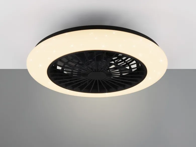 Deckenleuchte mit Ventilator STRALSUND Fernbedienung Sternenhimmel, Ø 50cm
